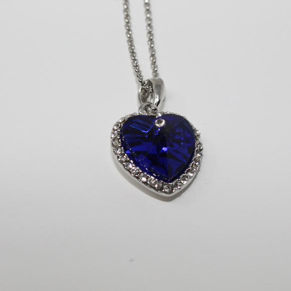 Sapphire Heart of the Ocean Birthstone Necklace - Picture 3 of 6